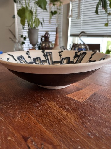 Nice! Vintage MCM Harsa Israel Hand Painted Ceramic Pottery Bowl 1960’s Signed - Picture 2 of 11