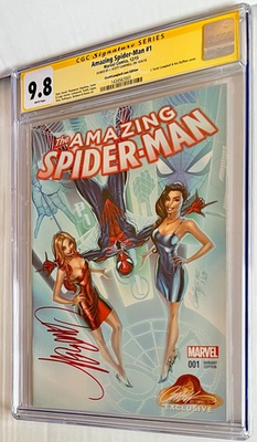 #ad Amazing Spider Man 1 J. Scott Campbell SS CGC 9.8 Marvel 2015 New Slab $187.75