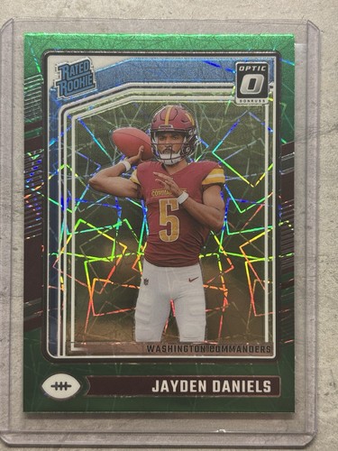 2024 Panini Donruss Optic JAYDEN DANIELS Green Velocity Rated Rookie RC #248 - Picture 2 of 4