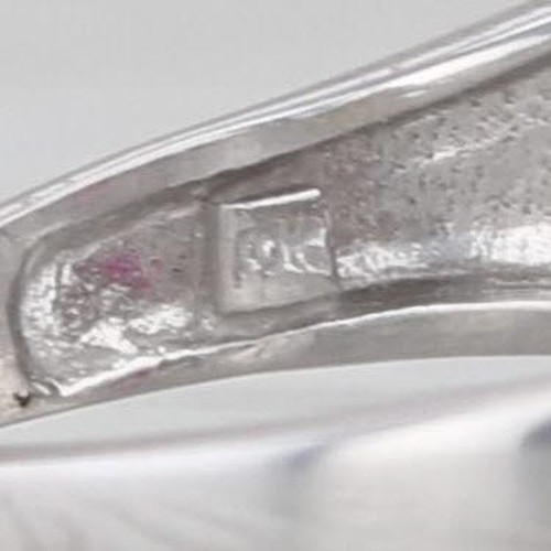 0.70ctw Ovalado Rubí Anillo Diamante Halo 10k Oro Blanco Talla 7.5 - Imagen 6 de 10