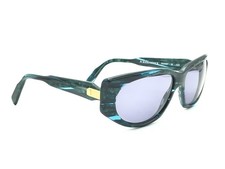 RODENSTOCK R 3097 B Blue Green Marble Designer Sunglasses Gray Lens 60-14 135