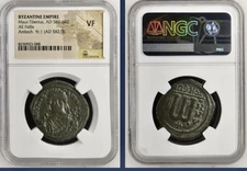 Ancient Byzantine Maurice Tiberius NGC Graded VF 582-602AD Follis Genuine Coin