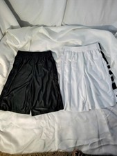 Nike Star Boys Athletic Shorts L 10-12 Mesh Black White Pockets