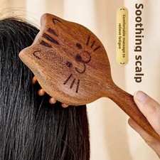 Sandalwood Cartoon Scalp Massage Comb Meridian Comb Toothed Head Hair Comb Body