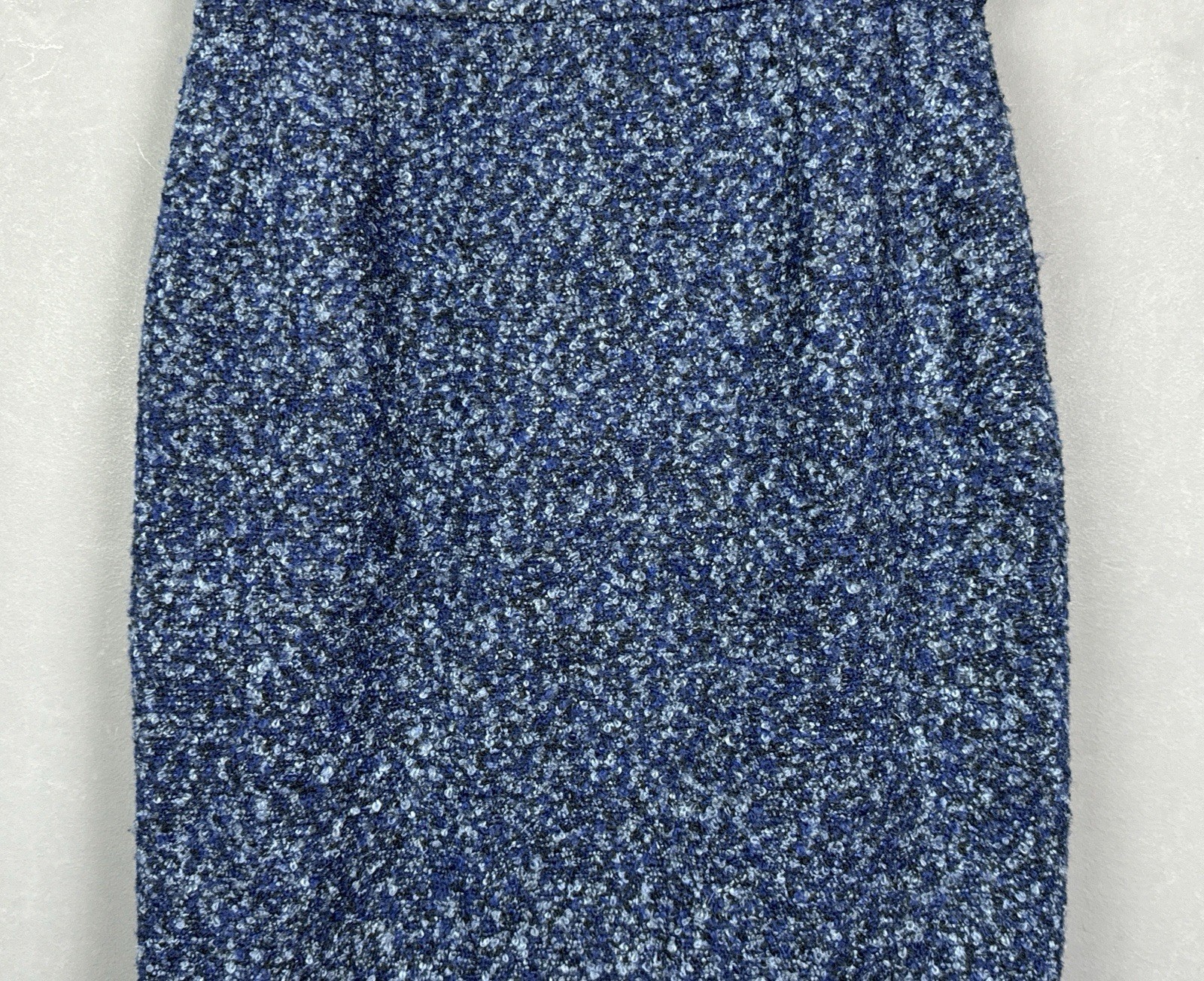 Gonna a matita vintage YVES SAINT LAURENT VARIATION blu lana acrilica taglia US4 FR 36