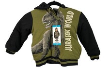 Jurassic World Kids' Boys Green Toddler Plush Hoodie Jacket size 4T NWT