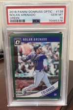 Nolan Arenado 2018 Panini Donruss Optic Green Prizm Refractor #/5 PSA 10 GEM MT