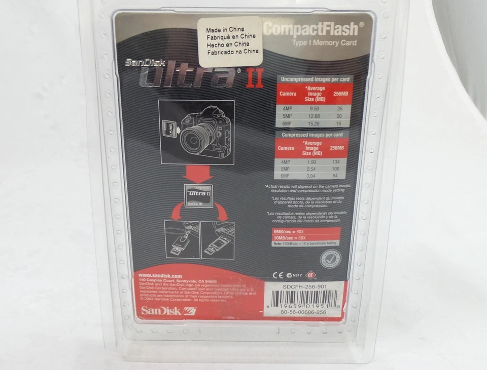 Retail Sandisk Ultra II CF 256mb Type I Compact Flash Card (SDCFH-256-901) - Image 2 of 2