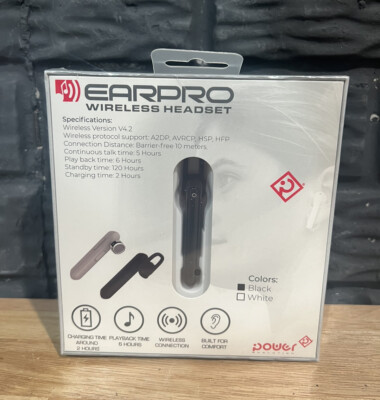 Power Evolution Wireless Headset Ear Pro Headphones - New - Black