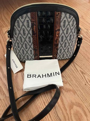 BRAHMIN Alexandria Small Georgina Crossbody Black Bag Monogram Bag