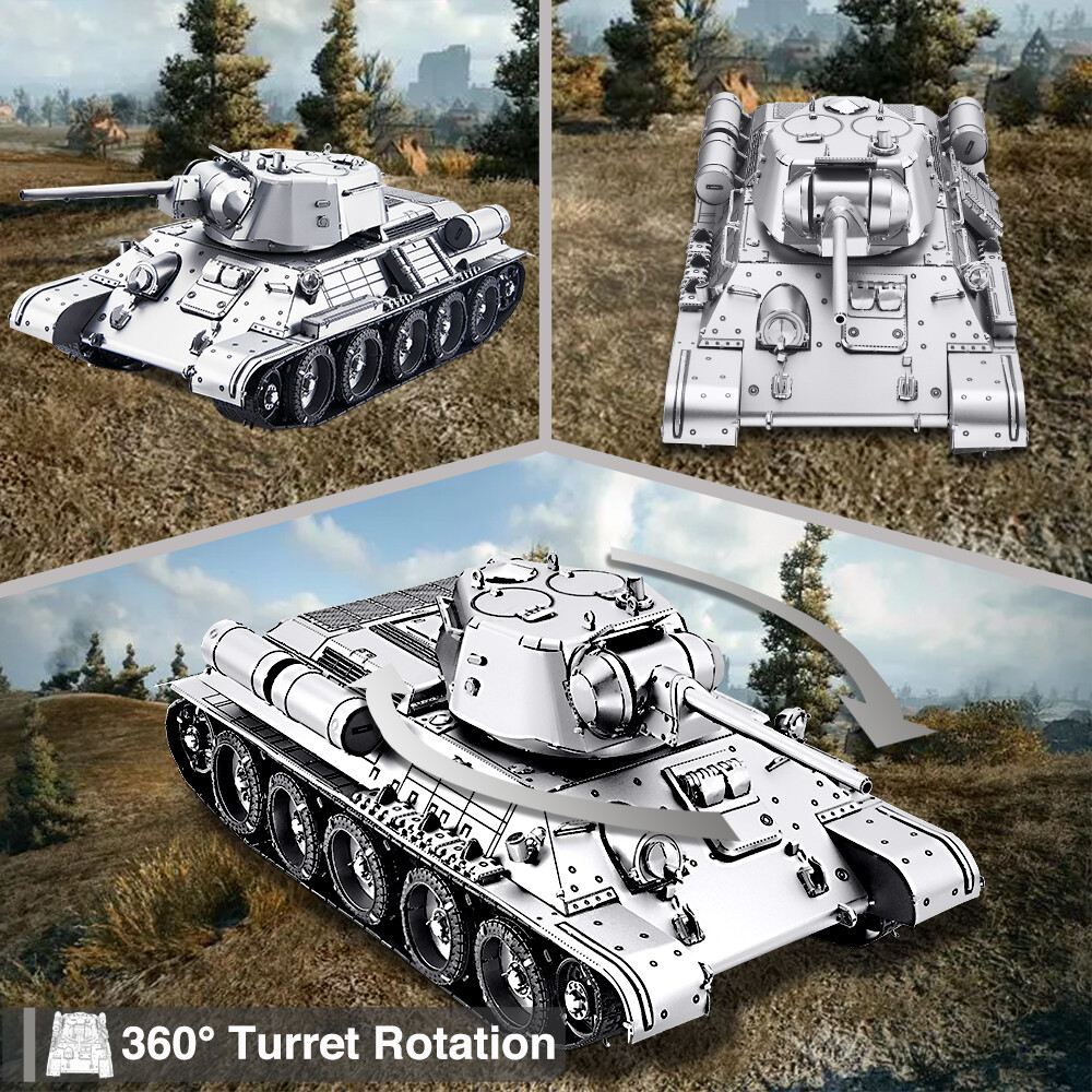 Piececool Model Kits 1:48 T-34/76 Medium Tank Metal Model Puzzle Halloween Gifts