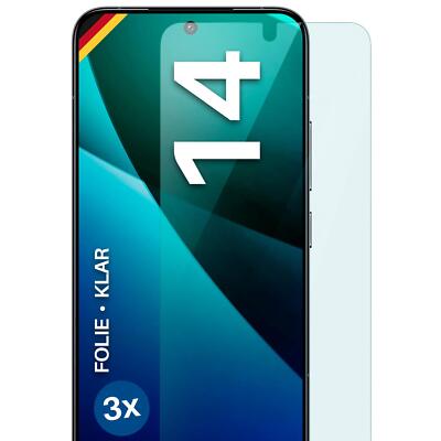 3x Schutzfolie für Xiaomi 14 Displayschutz Handyfolie HD Klar flexibel kein Glas
