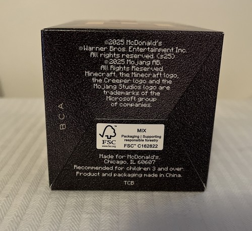 2025 McDonald's Minecraft Adult Happy Meal toy with Unused Code Card New Sealed - Picture 3 of 4