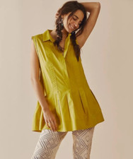 Free People Naomi Mini Dress in Olive - Size Small - RRP £81 BNWOT