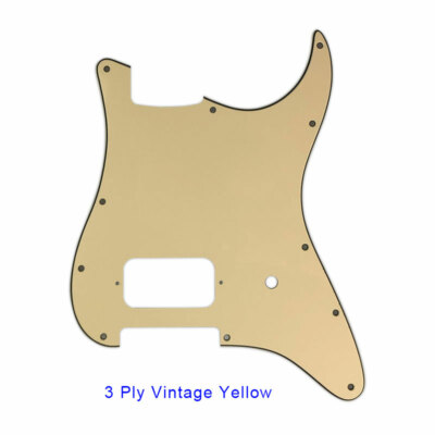 US Tom Delonge Stratocaster Guitar Pickguard & bridge Humbucker,Vintage Yellow