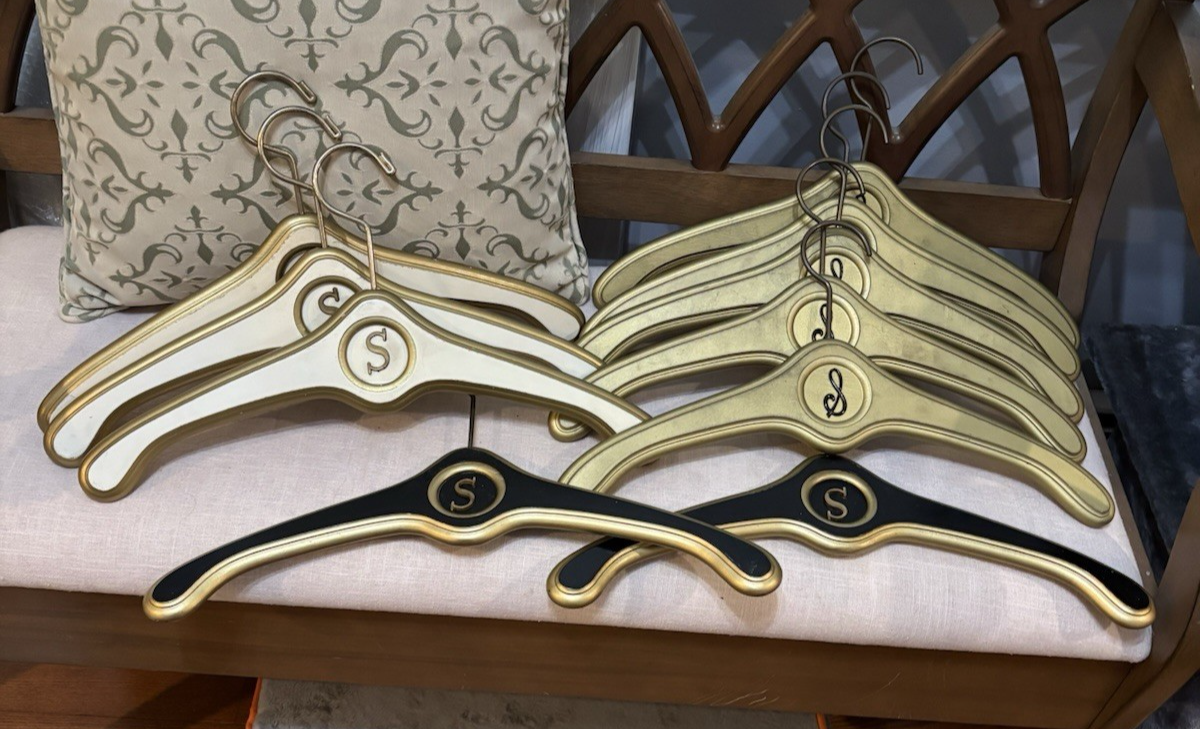 Cloths Rack Mcm Set Of 10 Vintage Hollywood Regency MCM Wooden Clothes Hangers ...