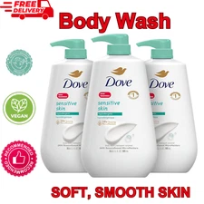 3 PK Dove Sensitive Skin Body Wash, Hypoallergenic and Paraben-Free, 30.6 fl oz