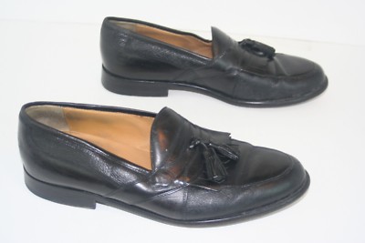 Johnston & Murphy Black Leather Tassel Loafers. Mens 9.5 M  display picture 1
