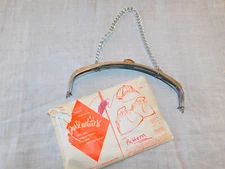 Vintage PURSENALITIES Handbag Purse Pattern w/ 10” Curved Metal Slidable Frame