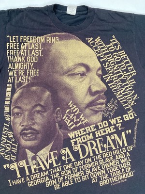 VINTAGE Martin Luther King MLK AOP Graphic T-shirt Men XL USA 90s 