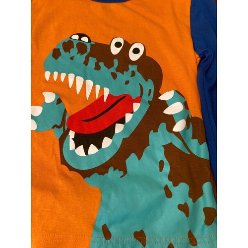 ZEBZOO Dinosaur Pajamas Set Snug Fit Cotton Sleepwear Orange Blue Size 6 - Picture 9 of 12