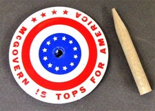 red 1972 McGOVERN IS TOPS FOR AMERICA president celluloid Finger SPIN TOP 