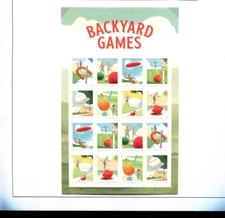 Backyard Games - Sheet of  16- USA forever Stamps MNH (CO-042)