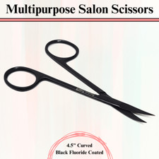 Unisex Stainless Steel Scissors for Nails Eyebrows  Beard Grooming 4.5" Curved