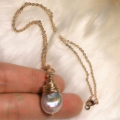 Color Baroque Pearl 18k Gold Necklace 