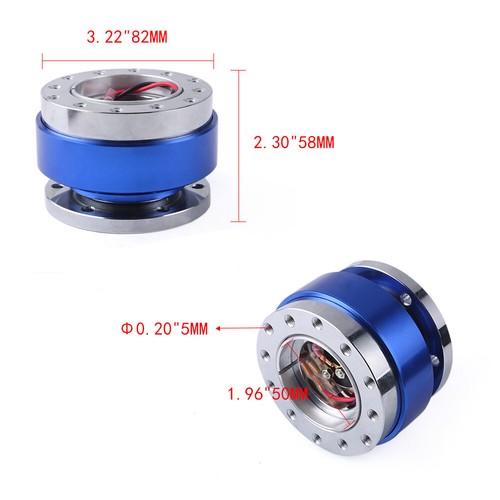 Universal Car Steering Wheel Quick Release Hub Adapter Snap Off Boss Kit Blue - Picture 9 of 9