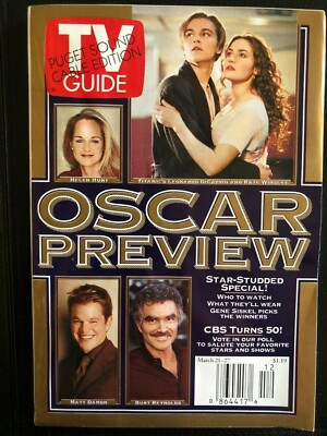 1998 TV GUIDE OSCAR PREVIEW Leonardo DiCaprio K. Winslet Matt Damon PS Cable ED