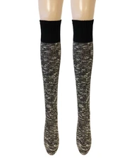Wrapables Women's Warm Knitted Vintage Knee High Boot Socks, Black