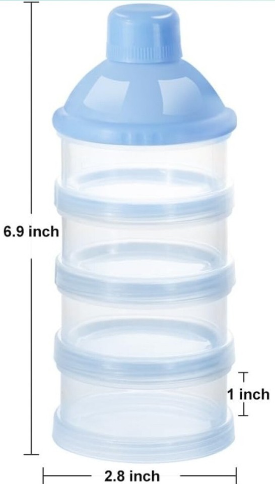 3 Pack 4 Layèrs Baby Snack Travel Cups/Jars & Formula Dispenser ...