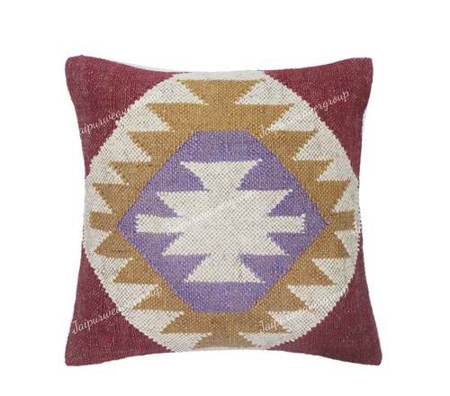 Juego de 5 fundas de almohada de yute de diseño de 45x45 cm funda de cojín de banco multicolor - Imagen 9 de 19