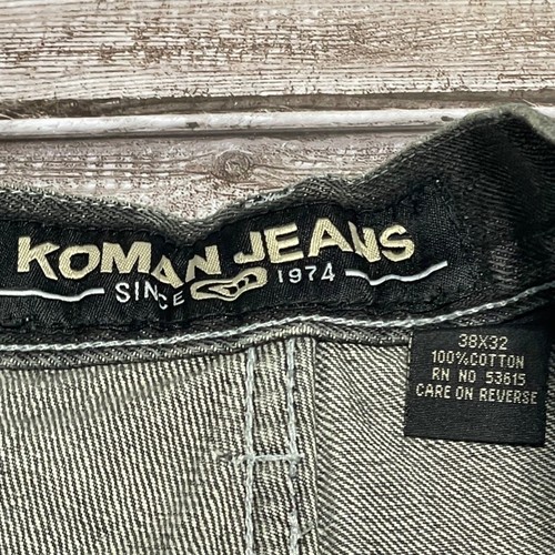 Vintage Koman Jeans Y2K Baggy Stitching Black Size 38x32(31) - Picture 5 of 11