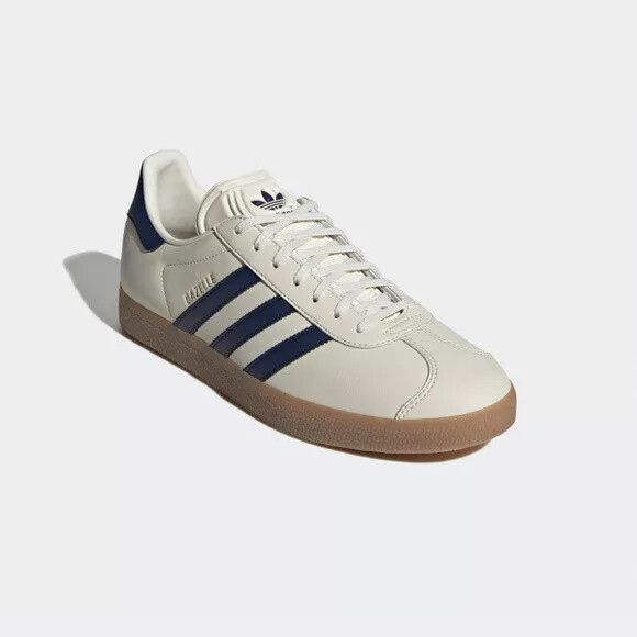 adidas Gazelle Leather Cloud White Dark Blue JI0209 Men's adidas Gazelle Leather Cloud White Dark Blue JI0209 Men's