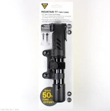 Topeak MOUNTAIN TT Twin Turbo 120psi Mini MTB Road Bike Pump Presta/Schrader