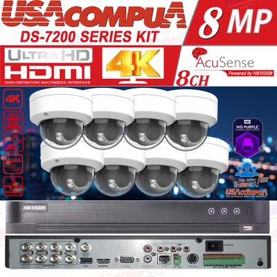 Hikvision 8CH 4K Security CCTV Camera System Kit 5MP 2.8mm Vandal Proof  Lot