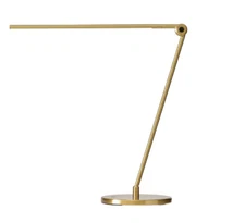 Libra 39 in. Antique Brass Dimmable LED Industrial Desk Lamp with USB Port