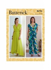 Butterick Easy SEWING PATTERN B6756 Misses Dress,Jumpsuit & Sash 6-14 Or 14-22