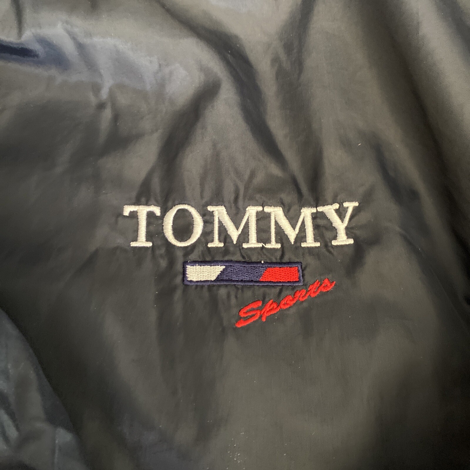 Vintage Tommy Hilfiger Sports Lined Zip Up Windbreaker XL  With Removable Hood