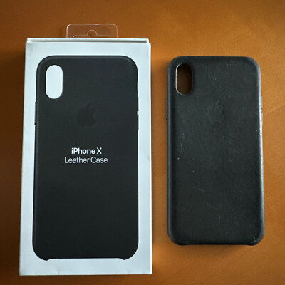 Original Apple OEM iPhone X Leather Case Black, In Original Box