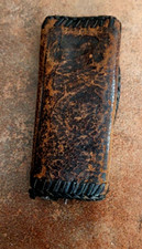 Vintage Leather Tri-Fold Key Holder Wallet Case Pouch Black Keychain 3.5" x 2