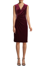 Elie Tahari Dolly Velvet Sheath Dress Winterberry 14 NWT $298