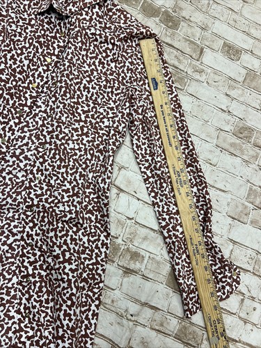 DIANE Von Furstenberg Dress 4 Brown White Collared Long Sleeve Cotton - Picture 7 of 7