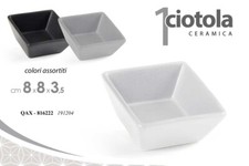 SET 24 CIOTOLINE IN CERAMICA COLORI ASSORTITI CM 8X8X3.5 APERITIVI OLIVE SNACK