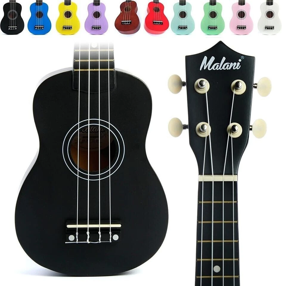 Malani Black Rosewood Soprano Ukelele for Kids and Adults with