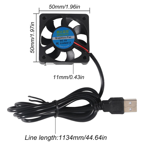 6Pcs 50Mm Fan USB 50Mm X10Mm Brushless Cooling Fan DC 5V USB Brushless Cooling - Picture 6 of 12
