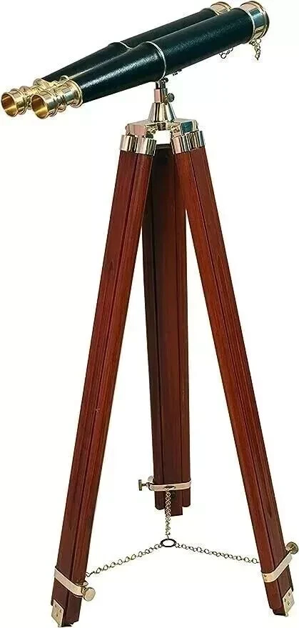60" Nautical Brass Binocular Telescope 30x Floor Tripod  Leather Marine gift - Image 2 of 4