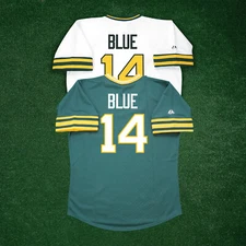 Vida Blue 1975 Oakland Athletics Cooperstown Home & Road Throwback Jersey